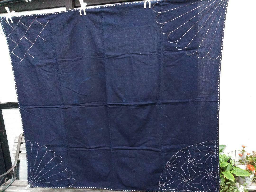 Vintage Aizome Boro Indigo Blue Cloth Beautiful Sashiko Japanese Folk Textile